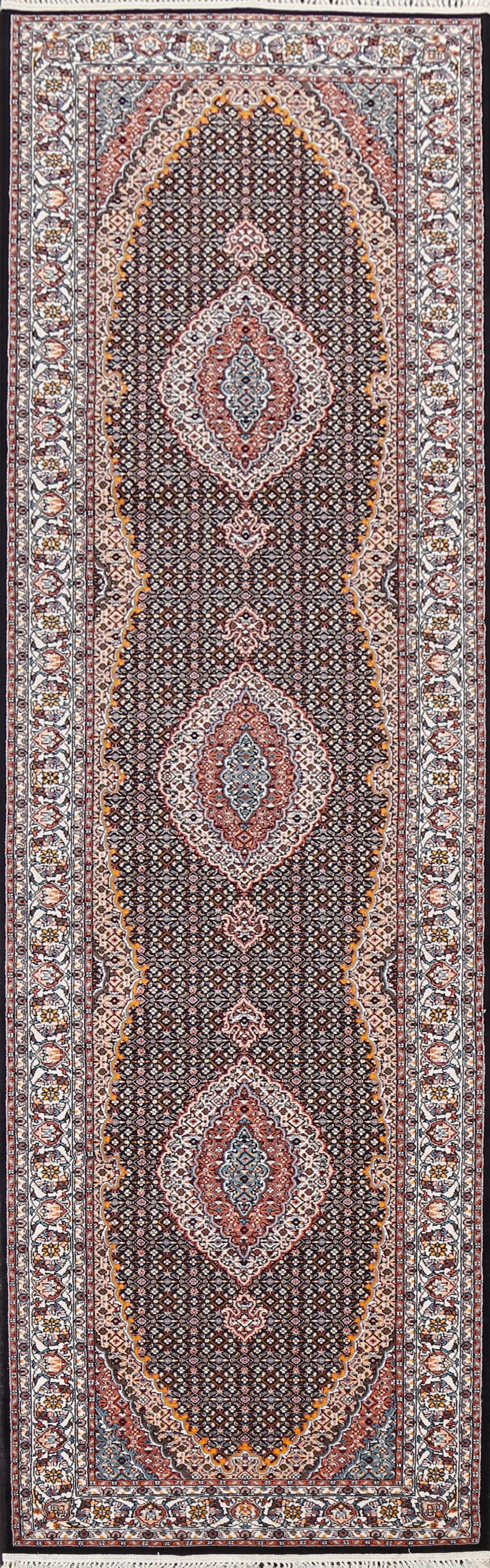 Traditional Tabriz Mahi Persian Runner Rug 3x13