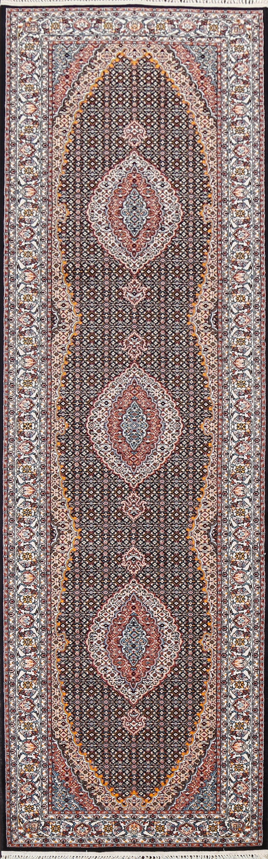 Traditional Tabriz Mahi Persian Runner Rug 3x13