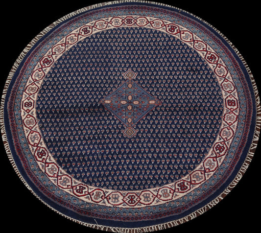 Blue Botemir Wool Rug 6x6 Round