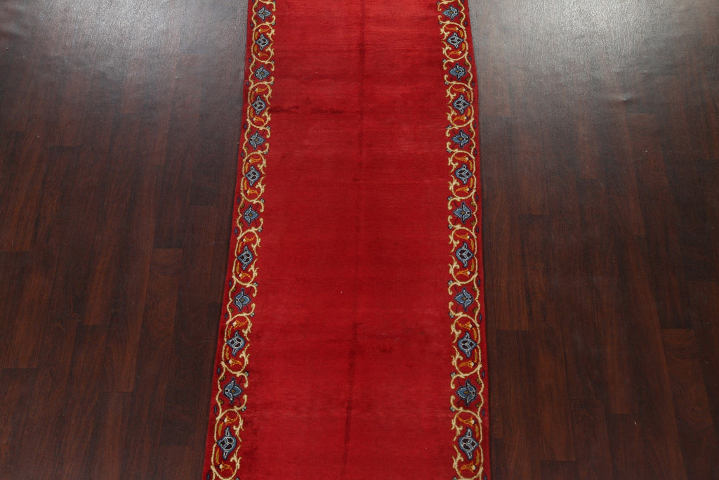 Red Kashan Persian Runner Rug 3x9