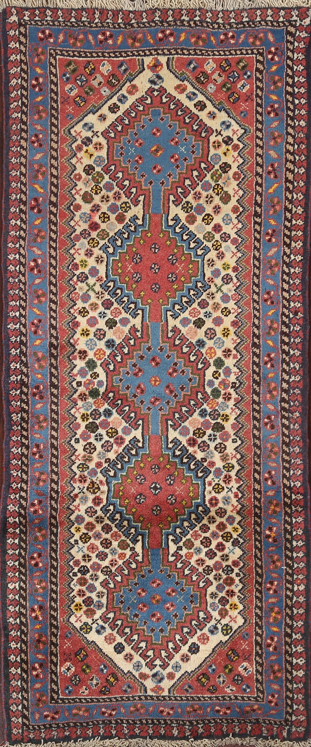 Vegetable Dye Yalameh Persian Handmade Rug 2x5