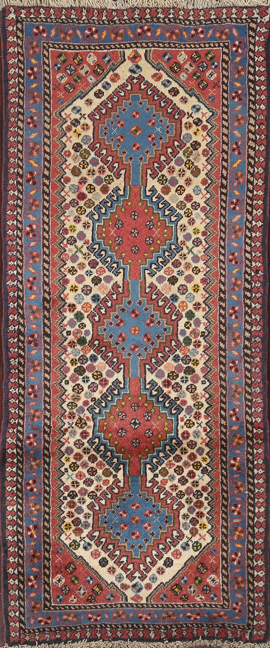 Vegetable Dye Yalameh Persian Handmade Rug 2x5