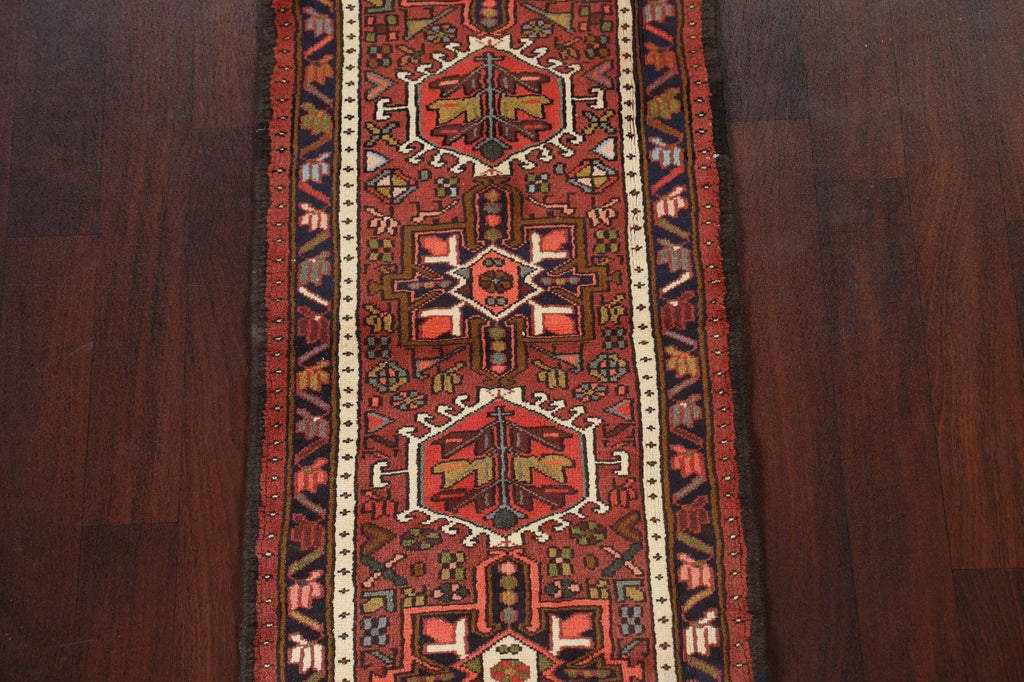 Hand-Knotted Gharajeh Persian Runner Rug 2x9