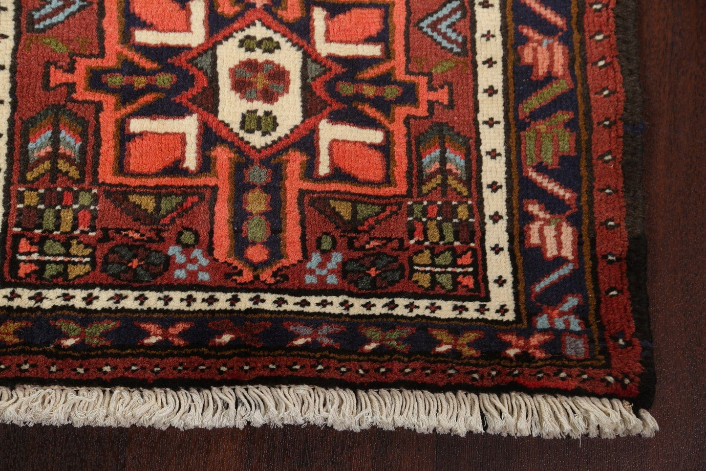 Hand-Knotted Gharajeh Persian Runner Rug 2x9