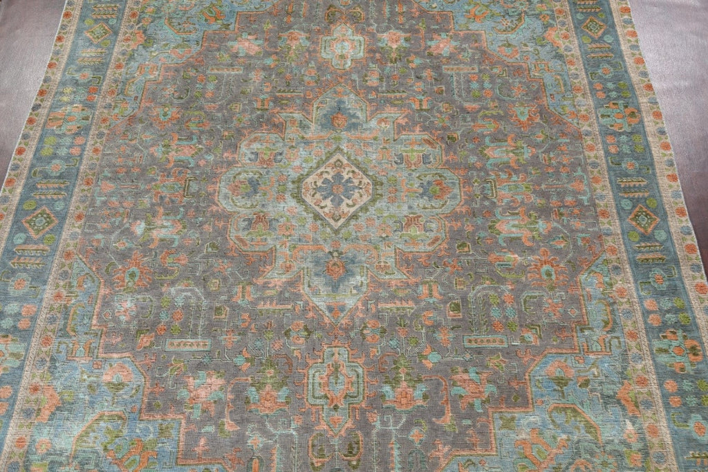 Antique Distressed Tabriz Persian Area Rug 10x13