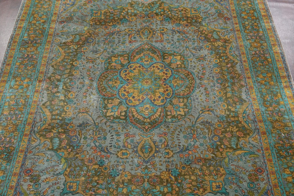 Distressed Tabriz Persian Area Rug 10x12