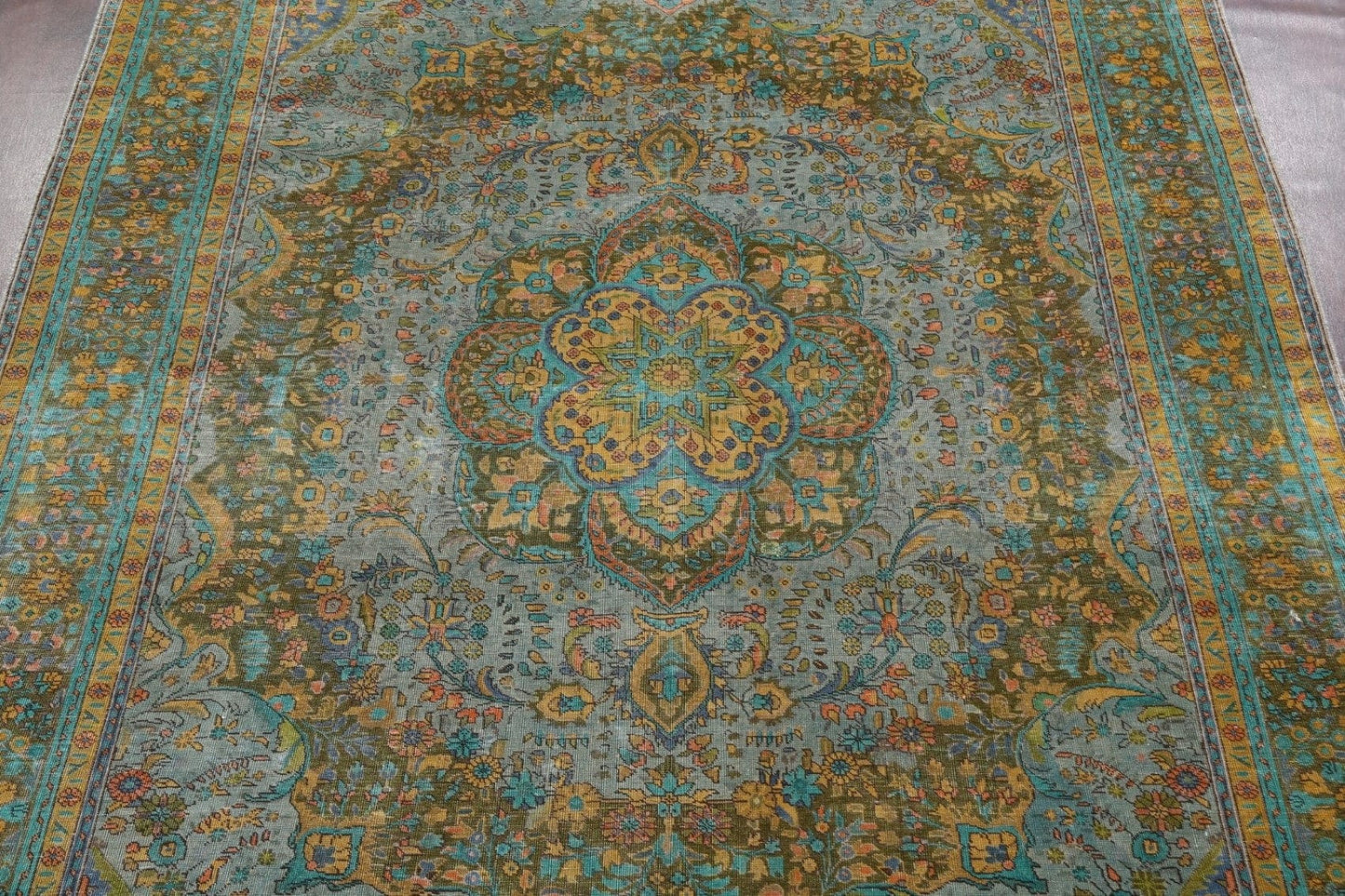 Distressed Tabriz Persian Area Rug 10x12