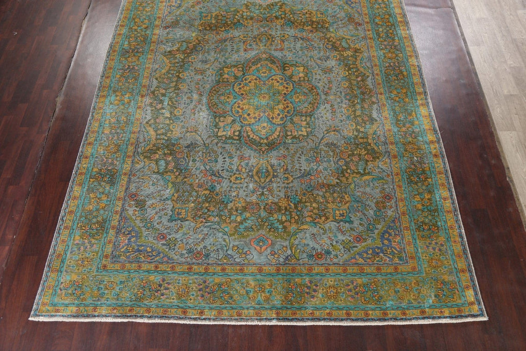 Distressed Tabriz Persian Area Rug 10x12