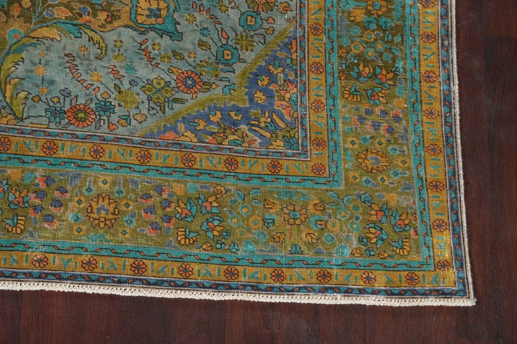 Distressed Tabriz Persian Area Rug 10x12