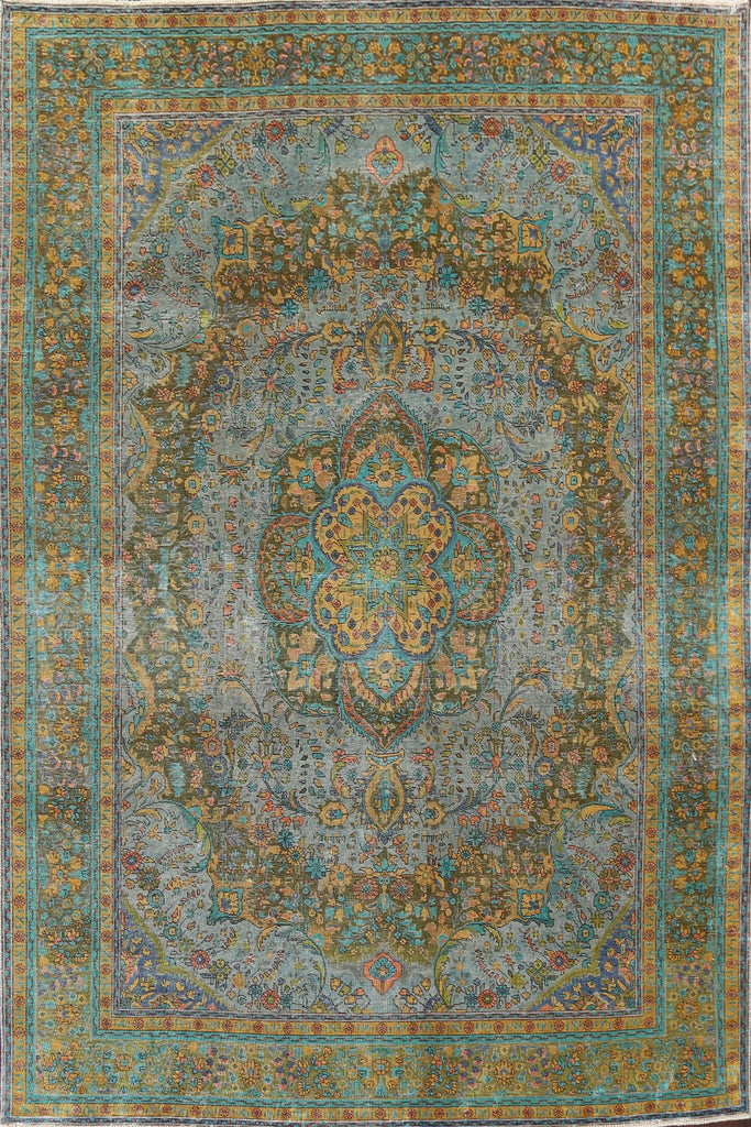 Distressed Tabriz Persian Area Rug 10x12