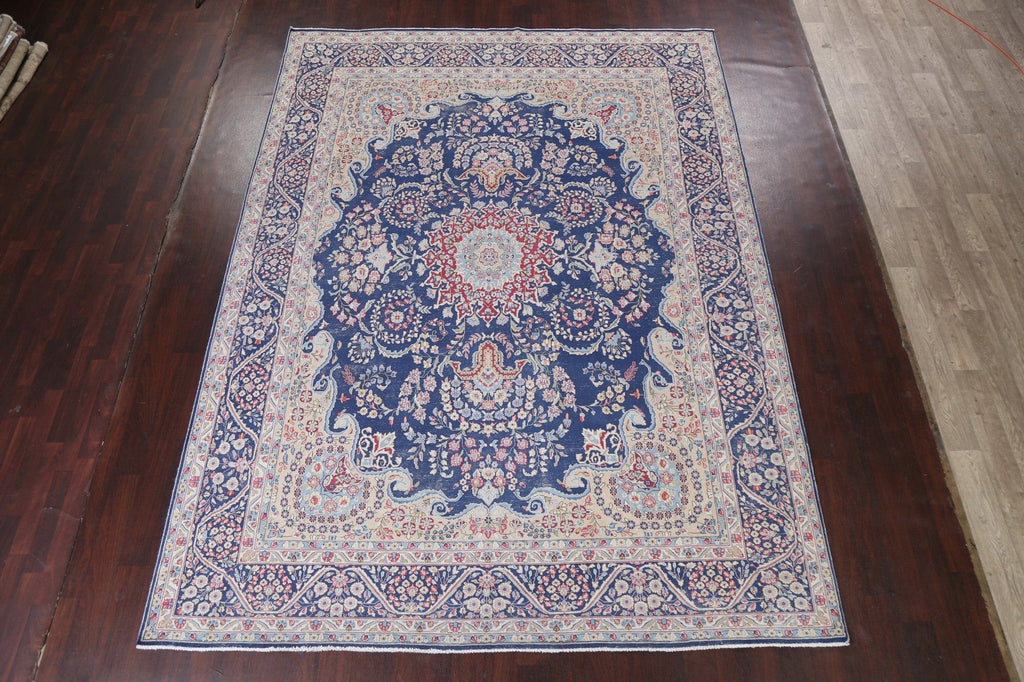 Blue Kerman Persian Area Rug 9x12