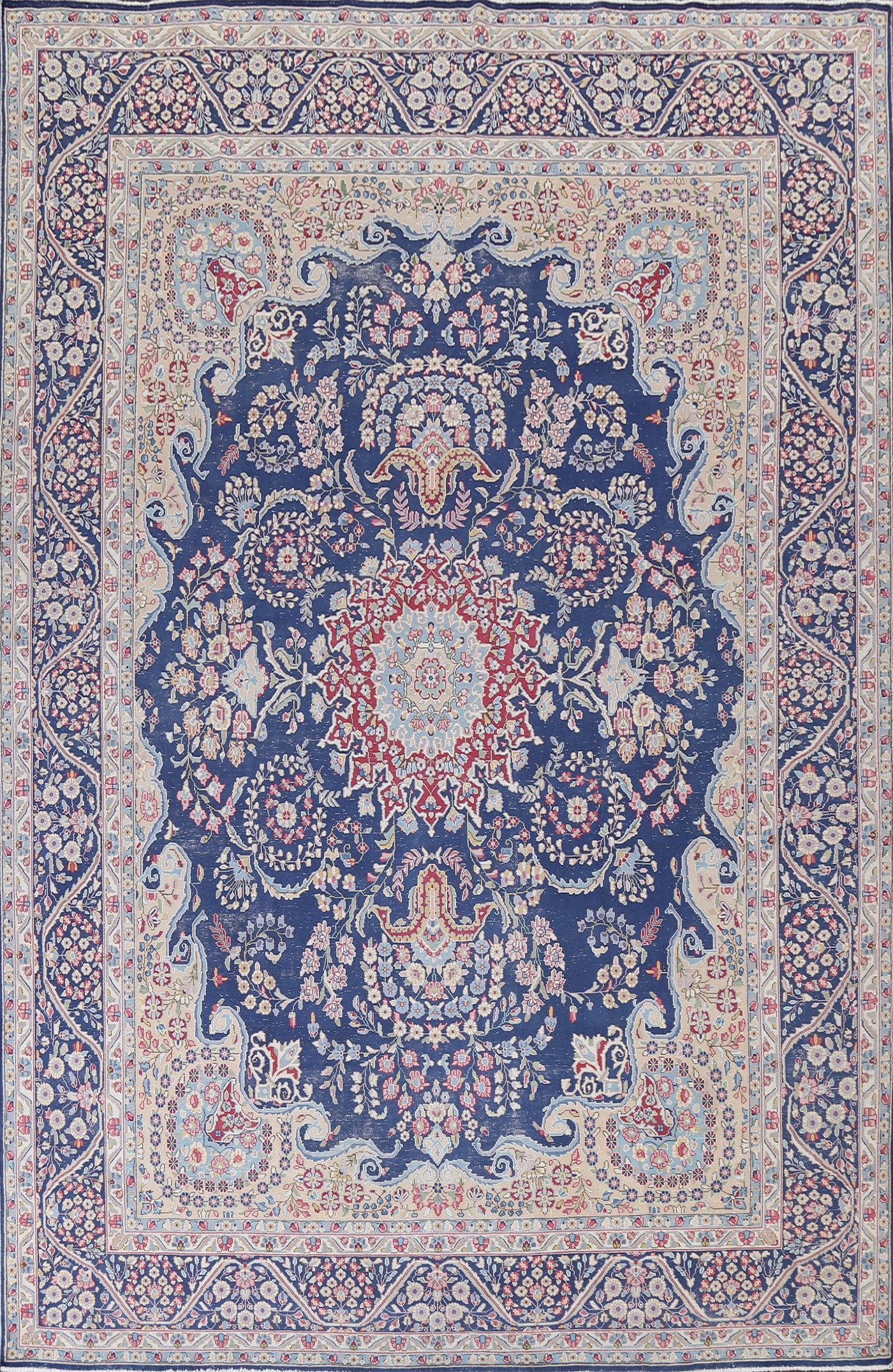 Blue Kerman Persian Area Rug 9x12