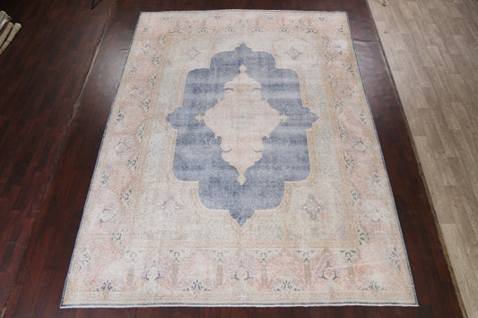 Muted Distressed Kerman Persian Area Rug 10x13