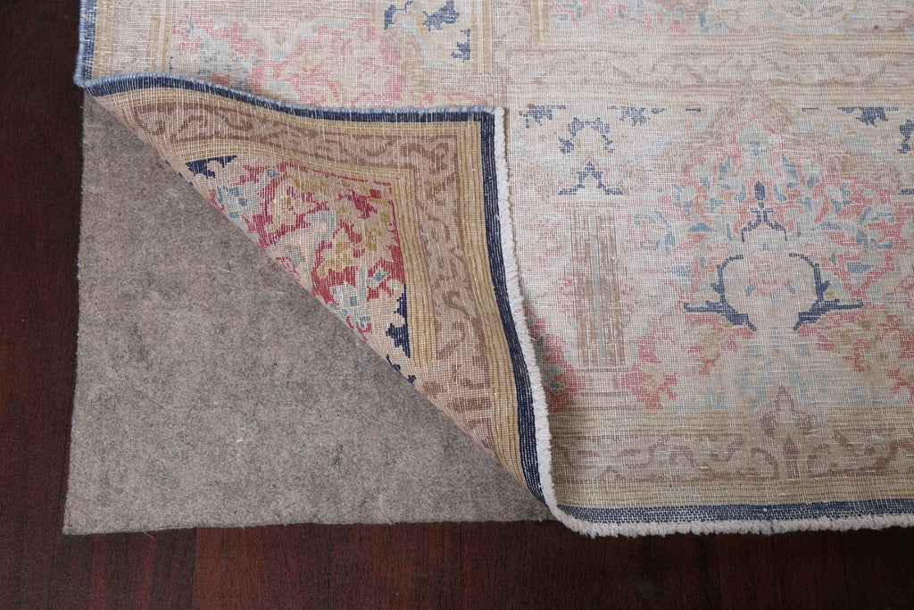 Muted Distressed Kerman Persian Area Rug 10x13