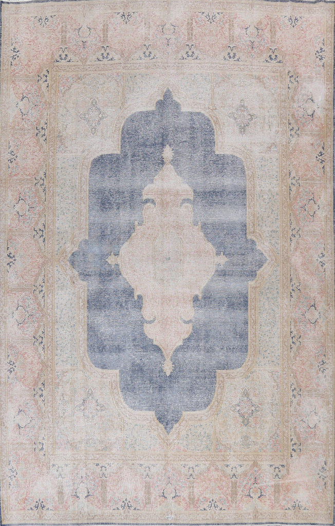 Muted Distressed Kerman Persian Area Rug 10x13