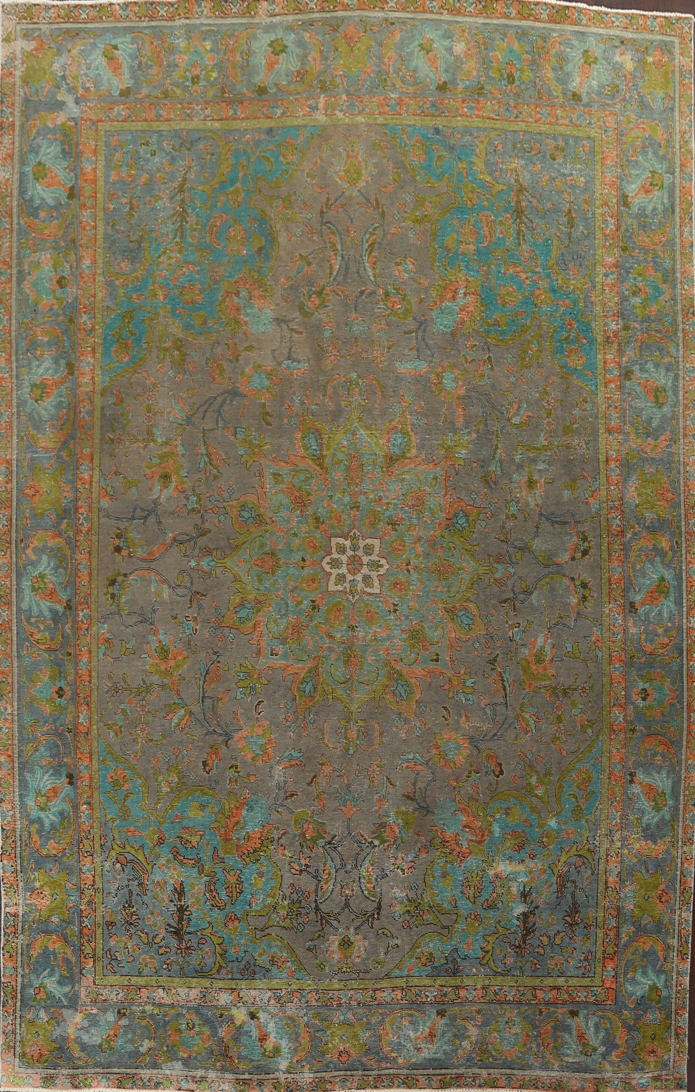 Distressed Tabriz Persian Area Rug 9x13