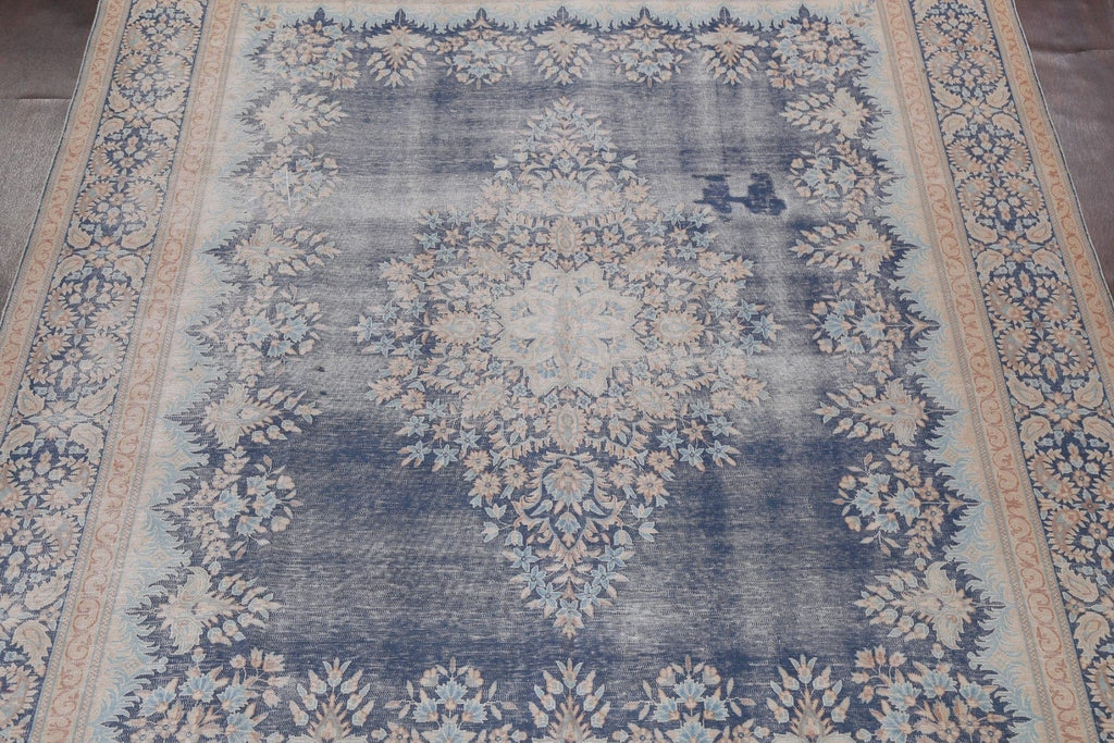 Distressed Kerman Persian Area Rug 10x13