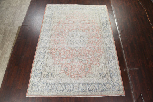 Muted Distressed Kerman Persian Area Rug 10x12