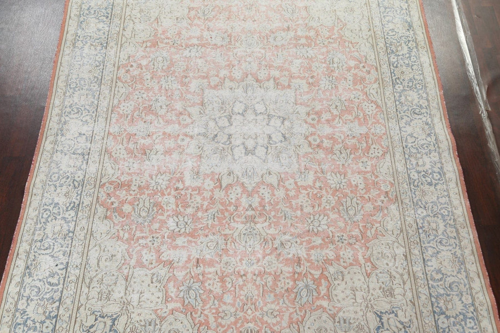 Muted Distressed Kerman Persian Area Rug 10x12