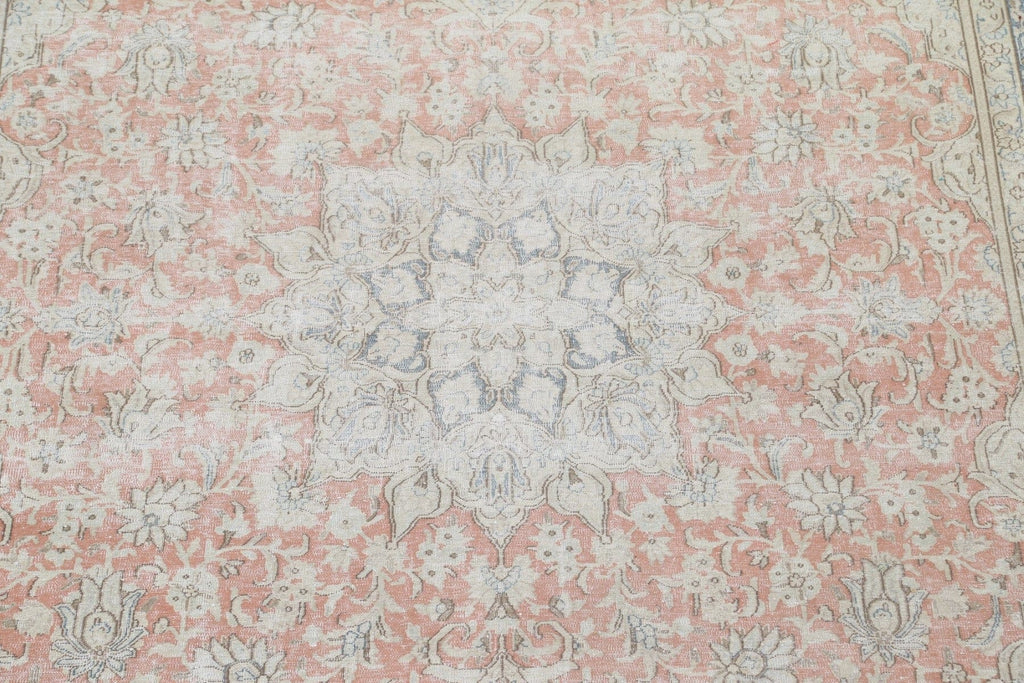 Muted Distressed Kerman Persian Area Rug 10x12