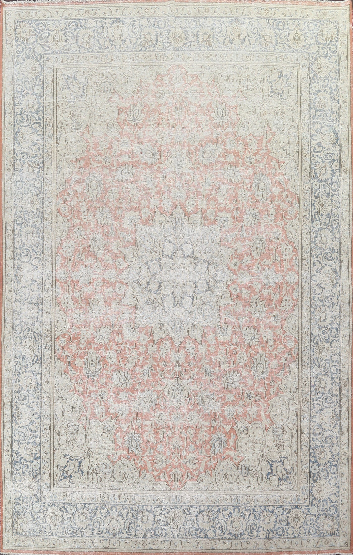 Muted Distressed Kerman Persian Area Rug 10x12