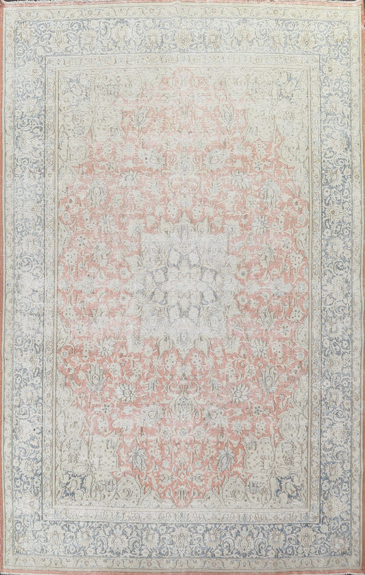 Muted Distressed Kerman Persian Area Rug 10x12