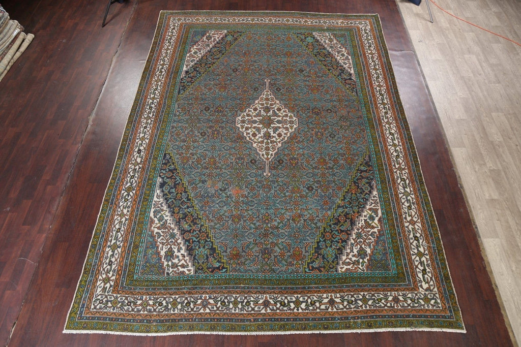 Geometric Hamedan Persian Area Rug 10x14