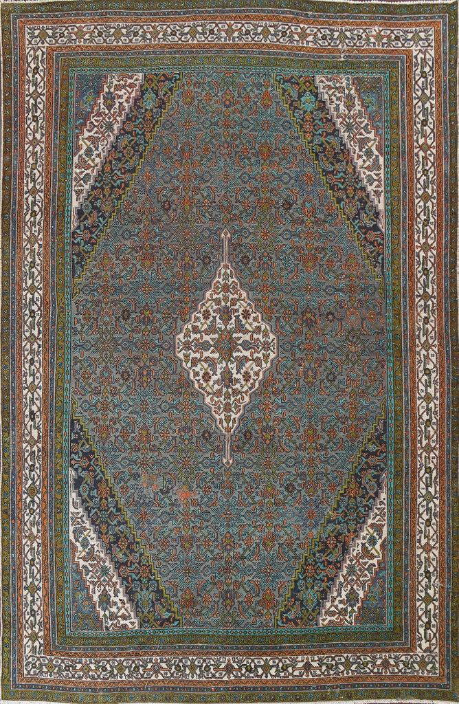 Geometric Hamedan Persian Area Rug 10x14