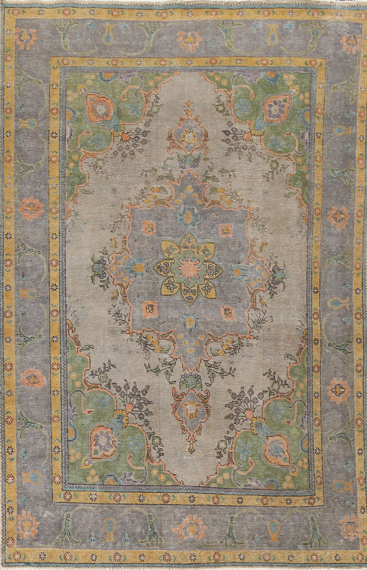 Distressed Tabriz Persian Area Rug 6x10