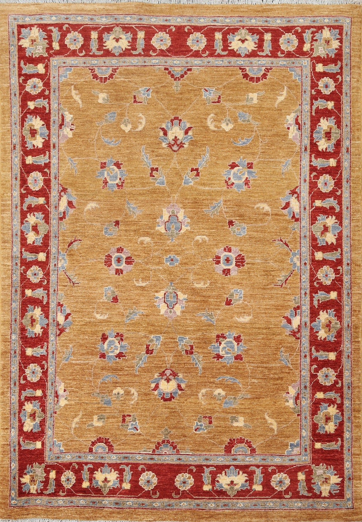 Vegetable Dye Oushak Wool Area Rug 5x6