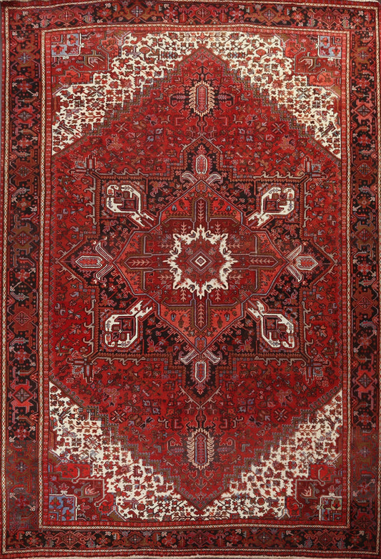 Red Heriz Persian Area Rug 10x13