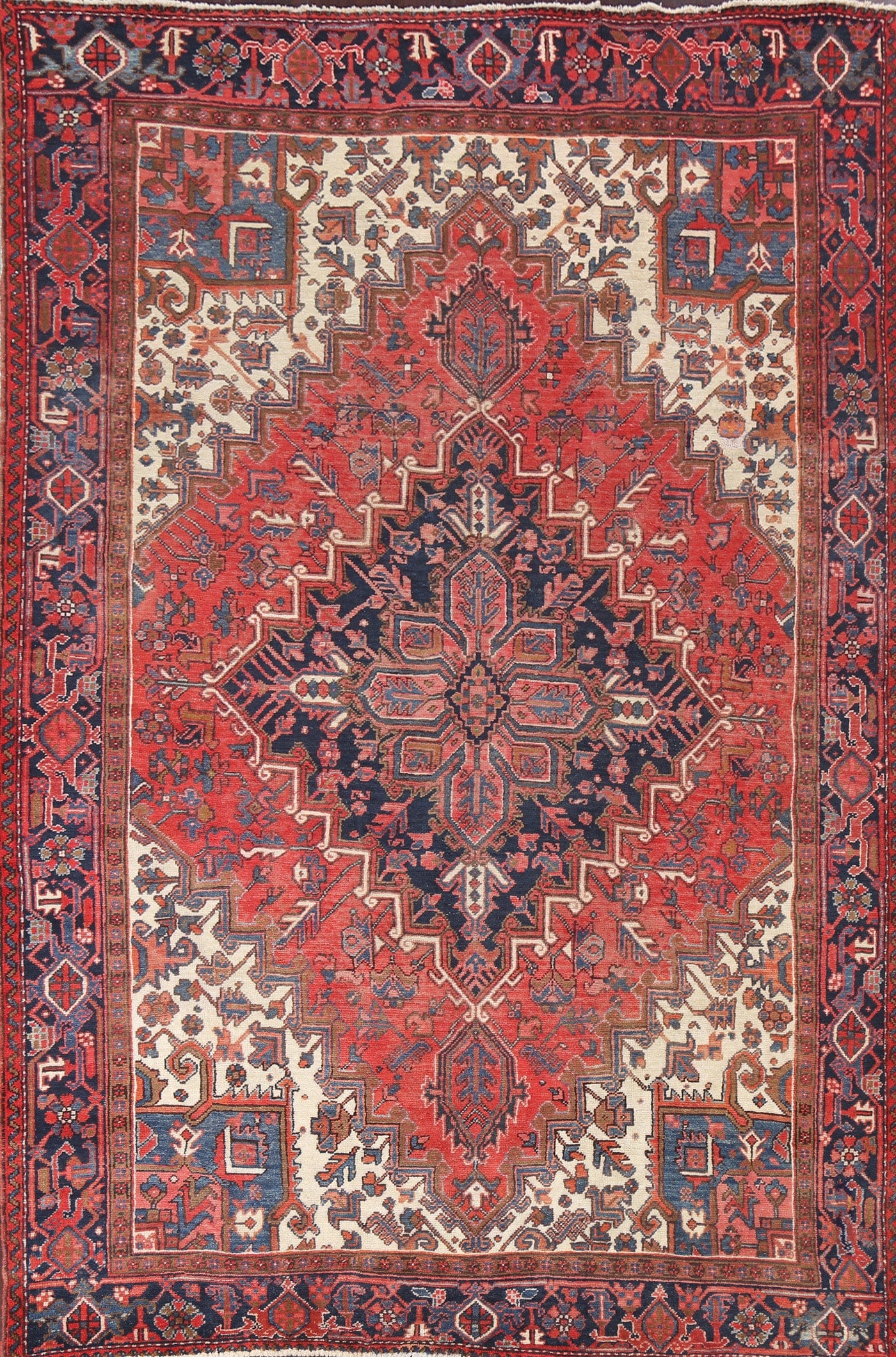 Hand-Knotted Heriz Persian Area Rug 8x11