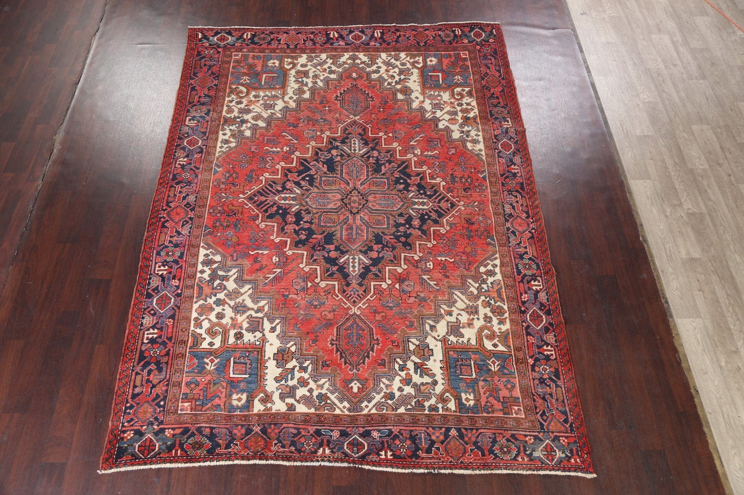 Hand-Knotted Heriz Persian Area Rug 8x11