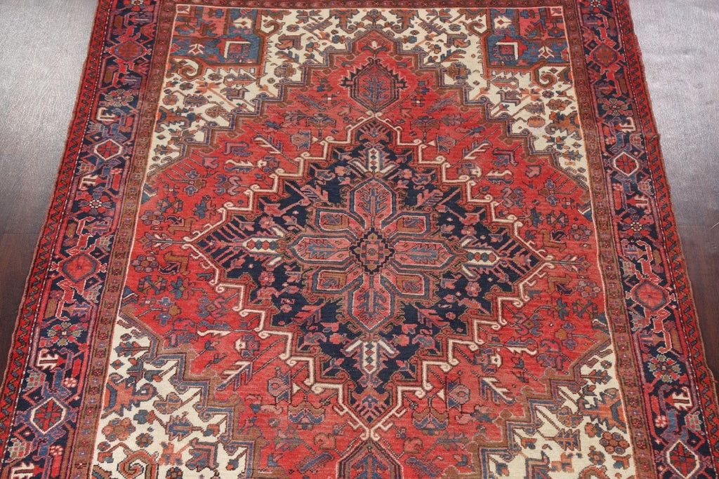 Hand-Knotted Heriz Persian Area Rug 8x11