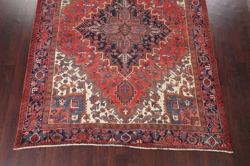 Hand-Knotted Heriz Persian Area Rug 8x11