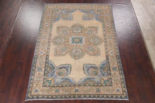 Geometric Heriz Serapi Persian Area Rug 7x10