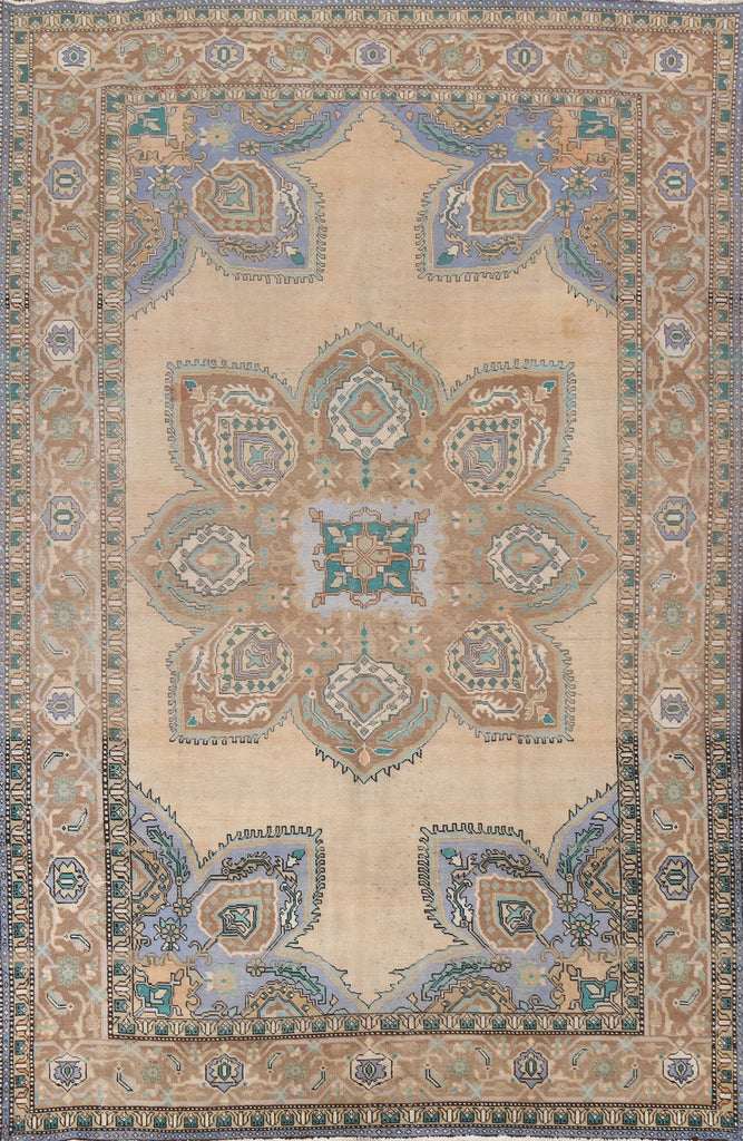 Geometric Heriz Serapi Persian Area Rug 7x10