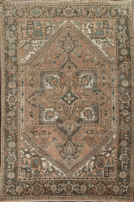 Vintage Heriz Persian Area Rug 7x9