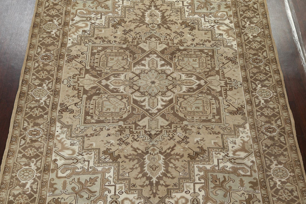 Geometric Heriz Persian Wool Rug 8x11