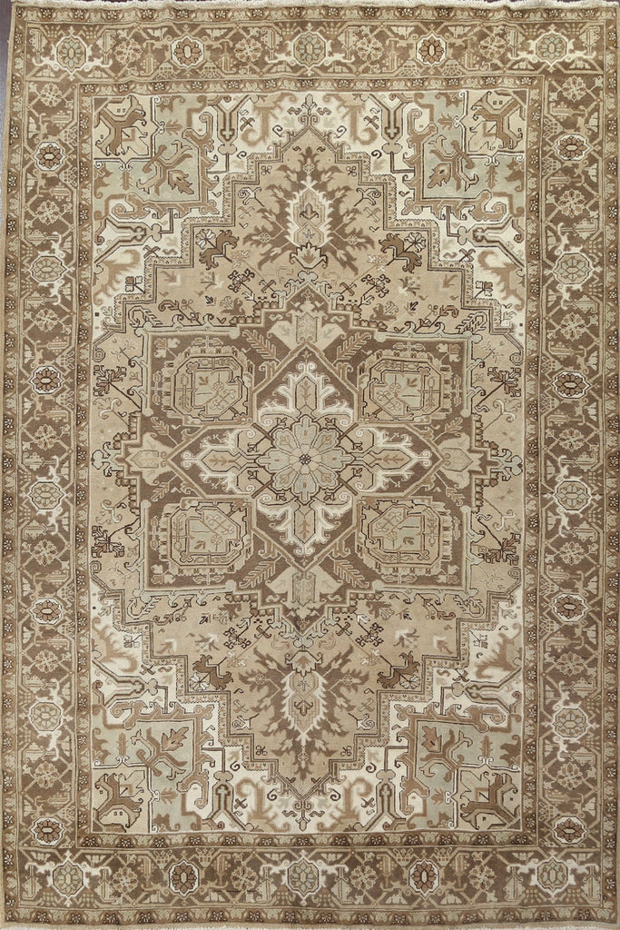 Geometric Heriz Persian Wool Rug 8x11