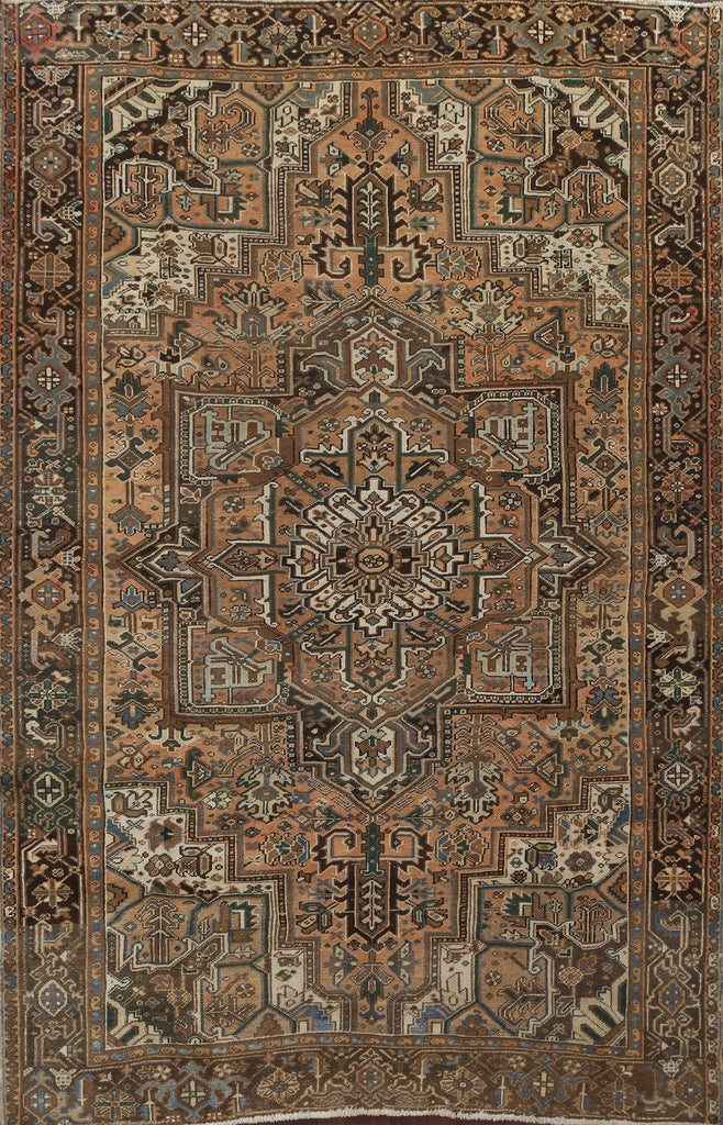 Hand-Knotted Heriz Persian Area Rug 8x11