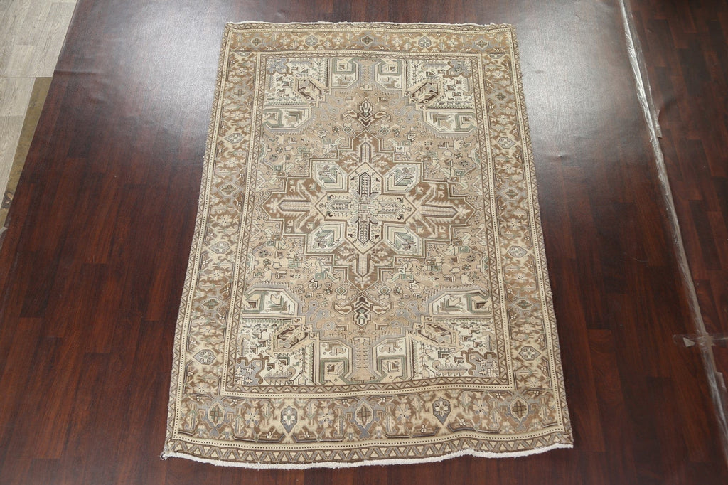 Geometric Heriz Persian Wool Rug 6x9