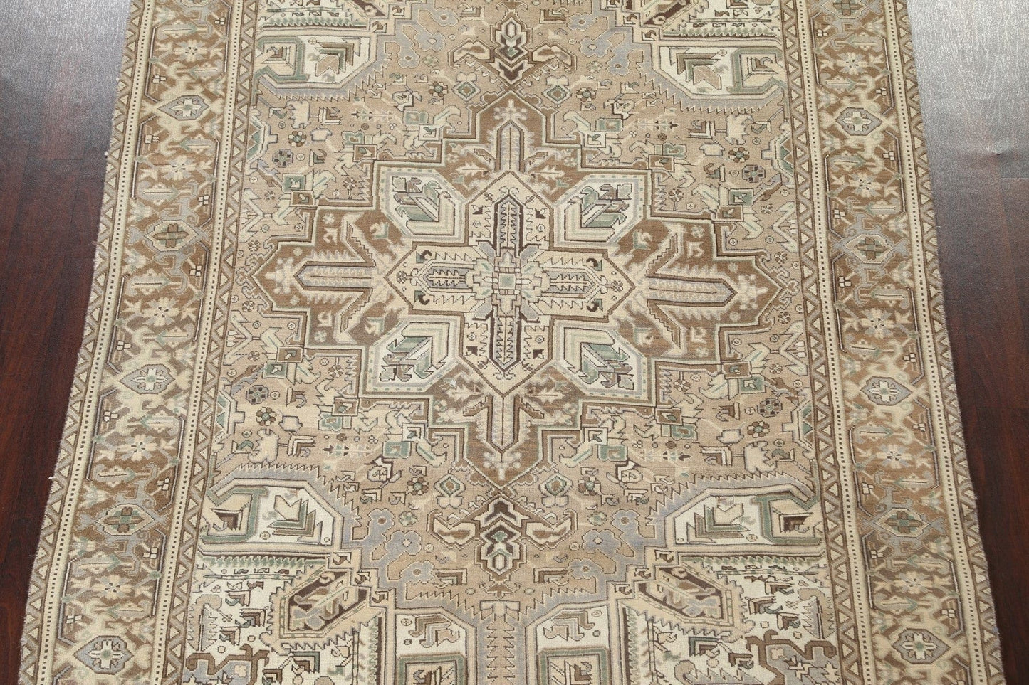 Geometric Heriz Persian Wool Rug 6x9