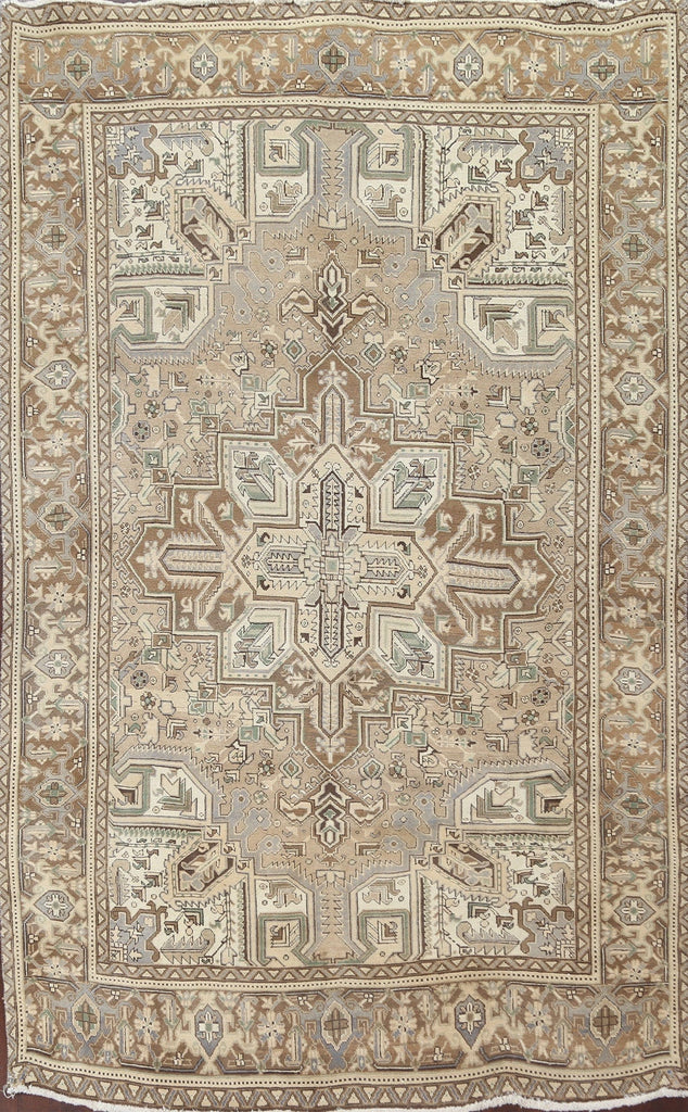 Geometric Heriz Persian Wool Rug 6x9