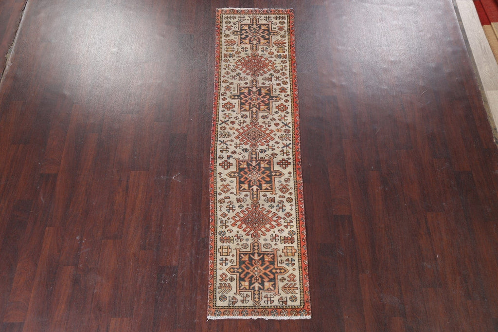 Vintage Gharajeh Persian Runner Rug 2x9