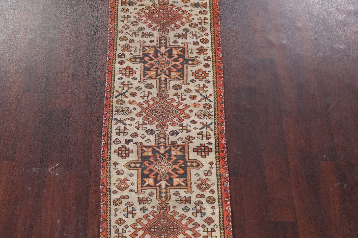 Vintage Gharajeh Persian Runner Rug 2x9