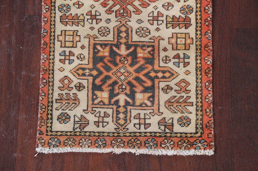 Vintage Gharajeh Persian Runner Rug 2x9