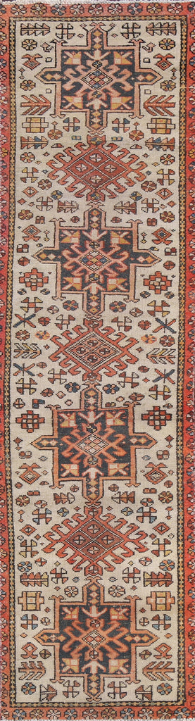 Vintage Gharajeh Persian Runner Rug 2x9