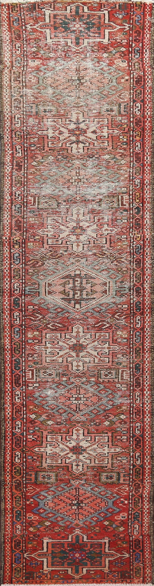 Antique Gharajeh Persian Runner Rug 2x11