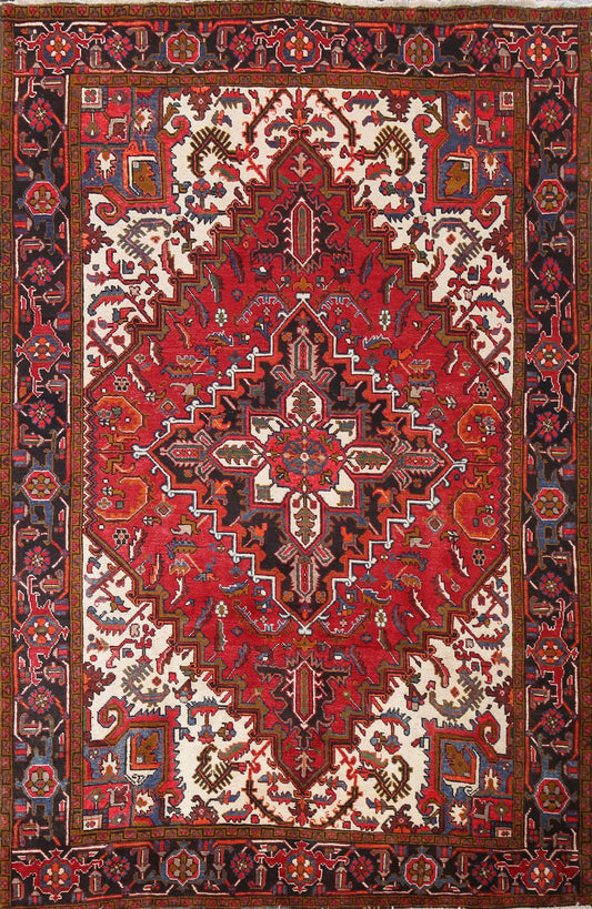 Geometric Heriz Persian Area Rug 7x9